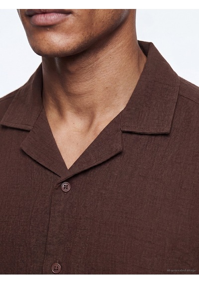 Lcw Vision Kahverengi Regular Fit Müslin Erkek Gömlek