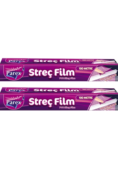 Kesme Bıçaklı 100m Streç Film İkili Paket