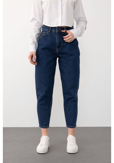 Olcay Yüksek Bel Carrot Fit Jean Pantolon Koyu Mavi 7573