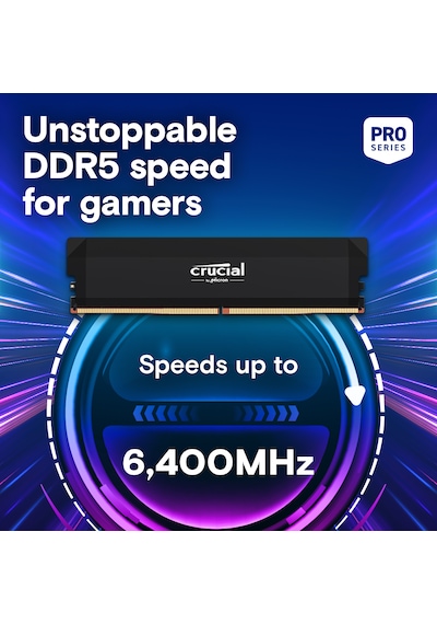 Crucial Pro Overclocking 32gb Ddr5-6400 Udımm Cl40 Pc Ram Bellek Cp32g64c40u5b