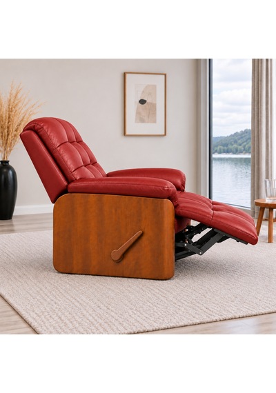 Smarto Relax Ceviz Ahşap Yan Panelli Gerçek Deri Manuel Mekanizmalı Yatar Ayak Uzatmalı Ergonomik Tv Koltuğu Baba Koltuğu Kırmızı Smarto Relax Ceviz Ahşap Yan Panelli Gerçek Deri Manuel Mekanizmalı Yatar Ayak Uzatmalı Ergonomik Tv Koltuğu Baba Koltuğu Kırmızı