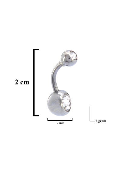 Ferizz 316l Çelik Zirkon Taşlı Klasik Piercing Prc-107