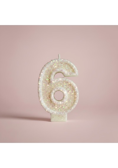 Pembe Simli Pasta Mumu Doğum Günü Mum 6 Yaş