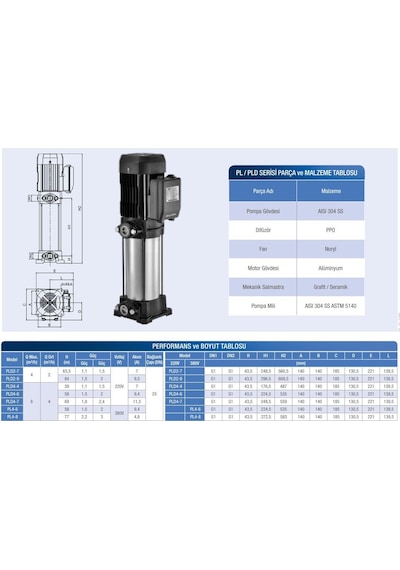 Alarko Pld 4-6 - 2 Hp - 220 V Dikey Milli ÇOk Kademeli Santrifu