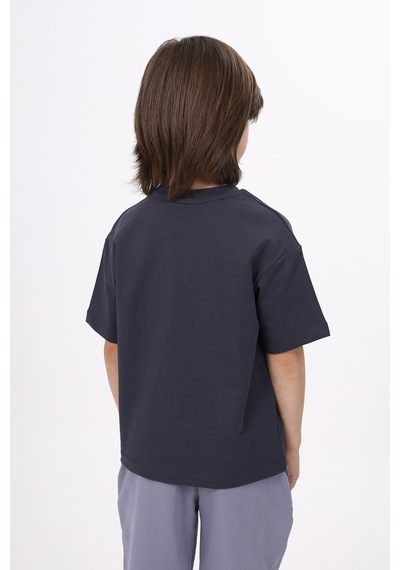 Toontoy Kids Toontoy Unisex Çocuk Baskılı Tişört Füme