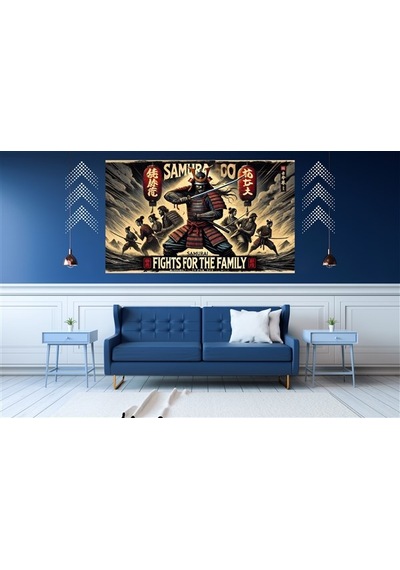 Ti-play Fıght For The Famıly 60x90cm Modern Samuray Pvc Çerçevesiz Tablo