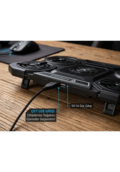 6 Fanlı Rgb Notebook Soğutucu, 9-17 İnç Laptop Uyumlu, 7 Kademeli Yükseklik Ayarı, Dijital Ekran Kontrollü, 142cfm Güçlü Hava Akışı, Sessiz Çalışma Ve Şık 10 Farklı Işık Modu Desteği Ea-04