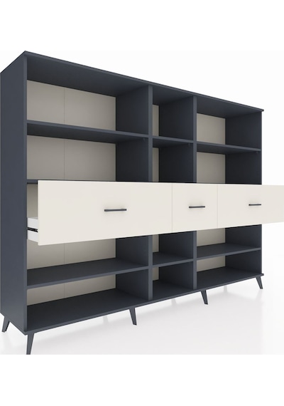Hyperion Dolap 9 Raflı 3 Çekmeceli 220x44x163 Antrasit-antrasit/ Antrasit-antrasit/aytaşı Hyperion Dolap 9 Raflı 3 Çekmeceli 220x44x163 Antrasit-antrasit/ Antrasit-antrasit/aytaşı