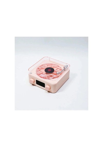 Kargo Waves Nostalji Plak Görünümlü Bluetooth Hoparlör 3d Ses Dalgası Retro Müzik Plak Pembe Najmaddin