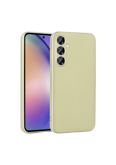 Zore Samsung Galaxy Uyumlu S25 Fe Kılıf Zore Premier Silikon Kapak - Gold