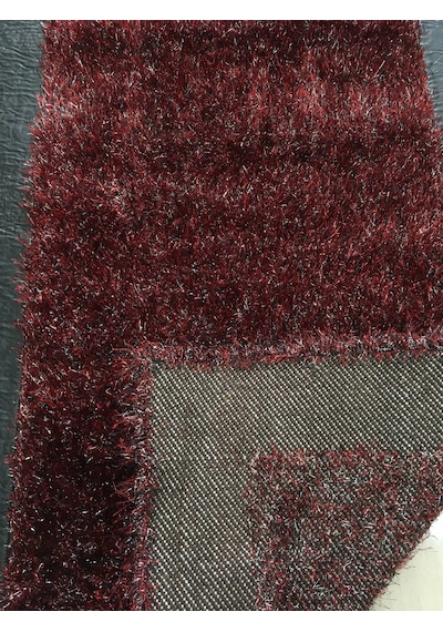 Saray Halı Simli Deri 80X150 Kırmızı Siyah Deri Küçük Ölçü Halı !