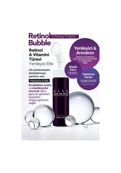 Lebelage Temizleme Aparatlı Retinol Temizleme Köpüğü Lebelage Retinol Bubble Chewy Foam