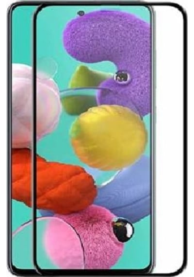 Samsung Uyumlu Galaxy M31S Tam Kaplayan Çerçeveli Tempered Cam Siyah