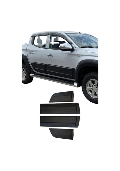 Mitsubishi L200 2015+ Kapı Koruma Seti Mat Siyah Kapı Yan Koruma / Kapı Kaplama