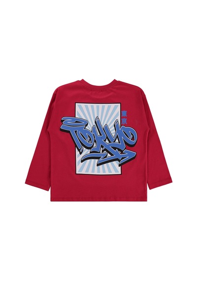 Civil Boys Tokyo Baskılı 6-9 Yaş Sweatshirt - Kırmızı Nar Çiceği