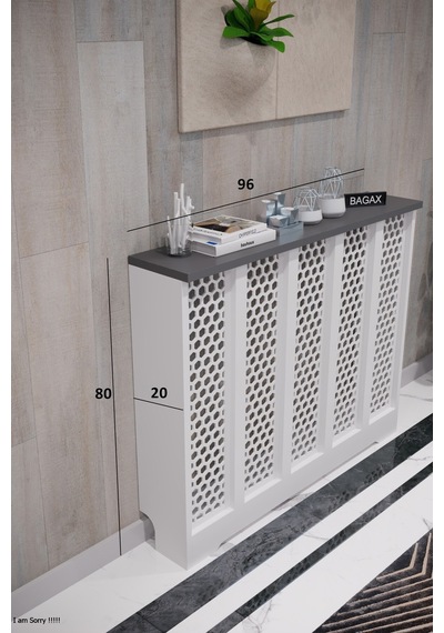 Dekoratif Petek Dolabı Kalorifer Peteği Kapatma Ünitesi Modern Tasarım İç Ölçü 96 Cm Dış Ölçü 100 Cm Petek 96 Beyaz Üstü Antrasit D6 Dekoratif Petek Dolabı Kalorifer Peteği Kapatma Ünitesi Modern Tasarım İç Ölçü 96 Cm Dış Ölçü 100 Cm Petek 96 Beyaz Üstü Antrasit D6