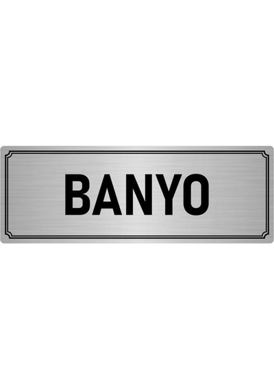 Metal Yönlendirme Levhası, Departman Kapı İsimliği Banyo 10x20 cm Gümüş Renk