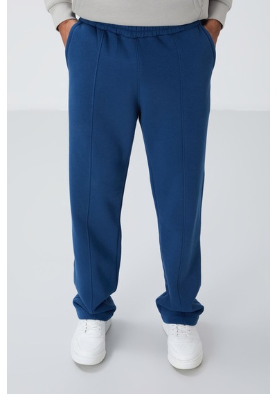 Tommy Life Parlament Pamuklu Kalın İçi Tüylü Yumuşak Dokulu Oversize Nakışlı Erkek Eşofman Altı -82146 Parlament