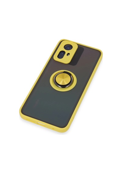 Gld-spt- Newface Xiaomi Redmi Note 12s Kılıf Montreal Yüzüklü Silikon Kapak - Sarı