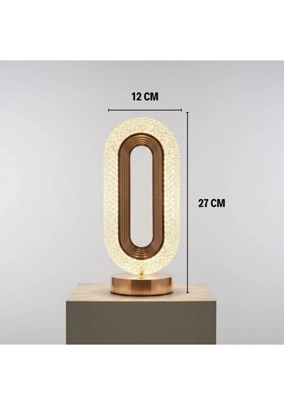 Oval Şeklinde Kristal Led Masa Lambası Dokunmatik, 3 Renk Işık Modlu, Şarjlı Dekoratif Gece Lambas Çok Renkli 82898194