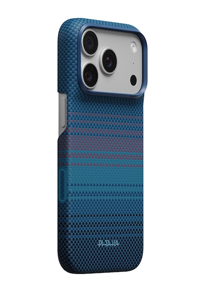 Apple iPhone Uyumlu 18 Pro Max Kılıf M-safeli Aramid Karbon Fiber Pitaka Moonrise 2.0 Nights Seri Kapak Lacivert