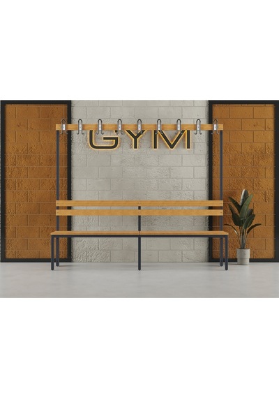 Ayakkabılıksız 6 Ayaklı Tek Taraflı Bank, 9 Kanca, 200x43x170 Cm, Spor Bankı