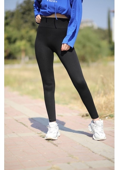 Fit & Fit Tayt Kadın Siyah Ekstra Yüksek Bel Geniş Kemer Korse Çelik Taytsiyahxl Siyah