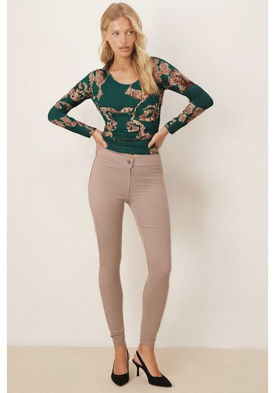 Armonika Kadın Bej Yüksek Bel Dar Paça Pantolon Arm-26k136081