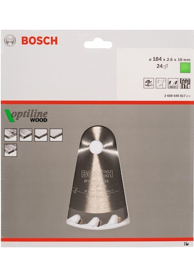 Bosch Optiline Wood 184 16 Mm 24 Diş Daire Testere Bıçağı