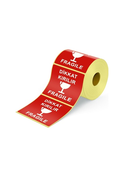 Dikkat Kırılır Etiketi 10X10 - 250 Etiket