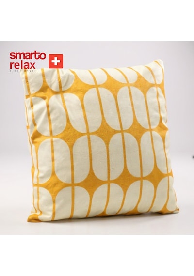 Smarto Relax Içi Dolgulu Kırlent 45x45 Cm Kare Salon & Berjer Kırlenti - Smr-kır-005 Beyaz - Sarı
