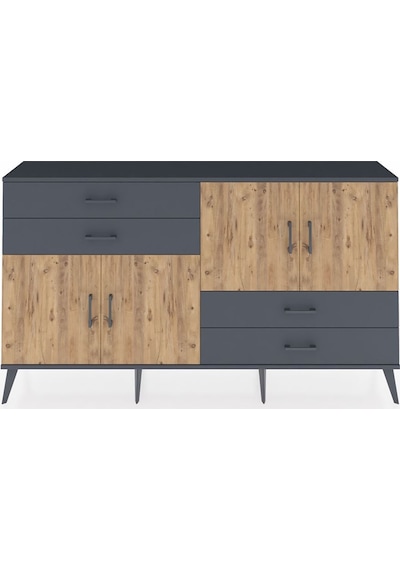 Arges Konsol 3 Raflı 4 Çekmeceli 4 Kapaklı 176x30x99 Antrasit-çam/antrasit Atlas Çam/antrasıt - Antrasıt Arges Konsol 3 Raflı 4 Çekmeceli 4 Kapaklı 176x30x99 Antrasit-çam/antrasit Atlas Çam/antrasıt - Antrasıt