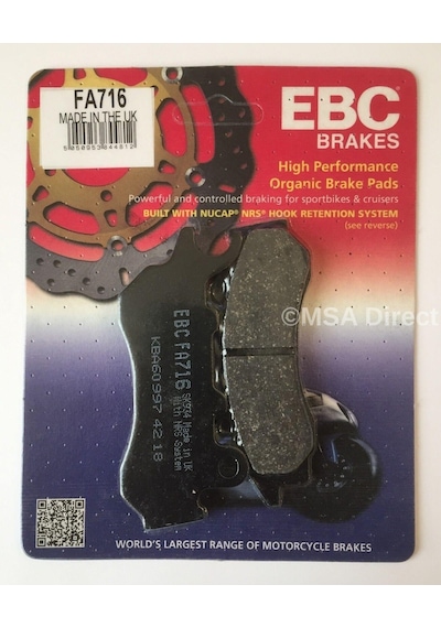 Ebc Fa716 2017-2021 Honda CB 125 F Uyumlu Ön Fren Balatası Organik Balata