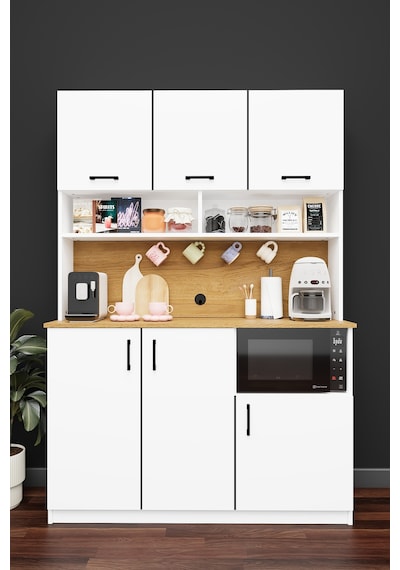Lüks Kahve Köşesi Dolabı %100 Mdf Çok Amaçlı Erzak Depolama Dolabı Kahve03 Beyaz - Karına Lüks Kahve Köşesi Dolabı %100 Mdf Çok Amaçlı Erzak Depolama Dolabı Kahve03 Beyaz - Karına