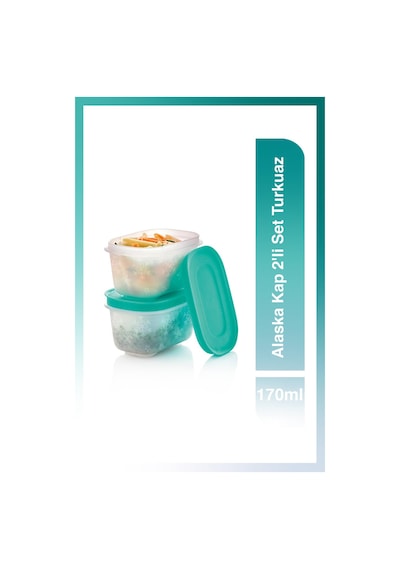 Tupperware Alaska Kap 2'li Set 170 ml Turkuaz