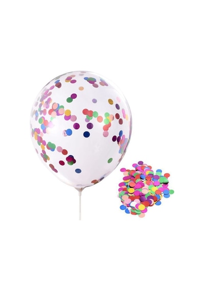 Pazarız Konfetili Balon Pullu Şeffaf Balon Seti 20 Adet Karışık