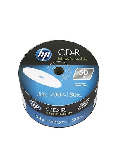 Hp Cd-r 52x Inkjet Printable 700mb 80dk 50'li Spindle