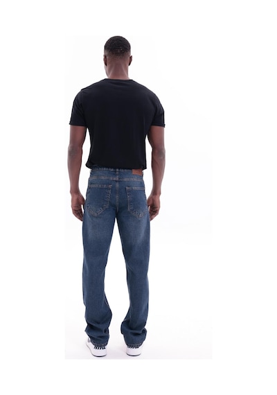 Freemen Erkek Baggy Bol Kesim Kot Pantolon Lacivert