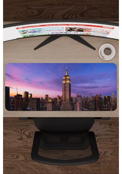 New York Amerika V1 70x30 Xl Gaming Kauçuk Kaymaz Taban Mouse Pad Fare Altlığı