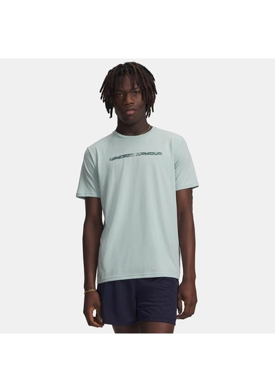 Under Armour Blur Wordmark Erkek Mavi Tişört Mavi