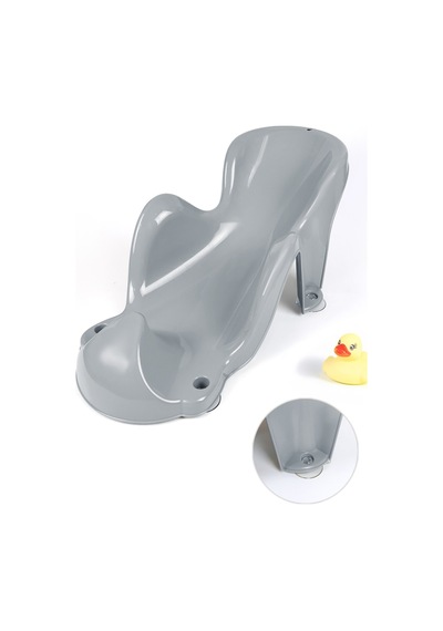 Vakum Kaymaz Tabanlı Bebek Yıkama Banyo Aparatı Bebek Yıkama Koltuğu Küvet Oturak Gri
