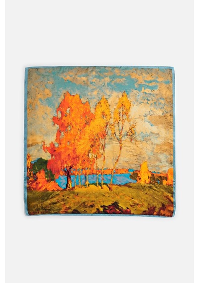 Akswsuar Pastoral Desenli Fular 90 90 Turuncu