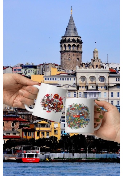 Türkiye Kupa Bardak 2 Adet Seyahat Hatıra Turkey Mug
