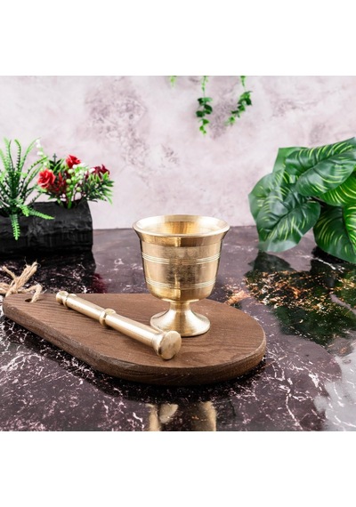Dmt Gaziantep Bakır Pirinç Döküm Havan Eli Kalınlık:0,6mm Ağız Genişli 6,5cm Ağırlık:0,900gr Çok Renkli