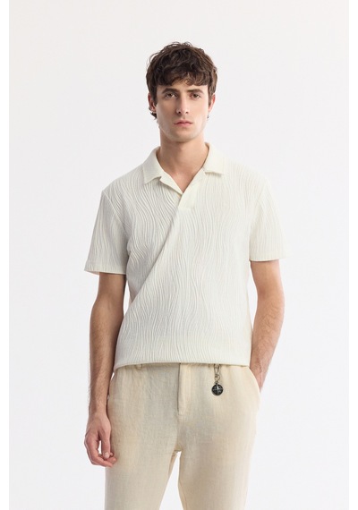 Avva Erkek Bej Beli Lastikli %100 Keten Relaxed Fit Pantolon B003032