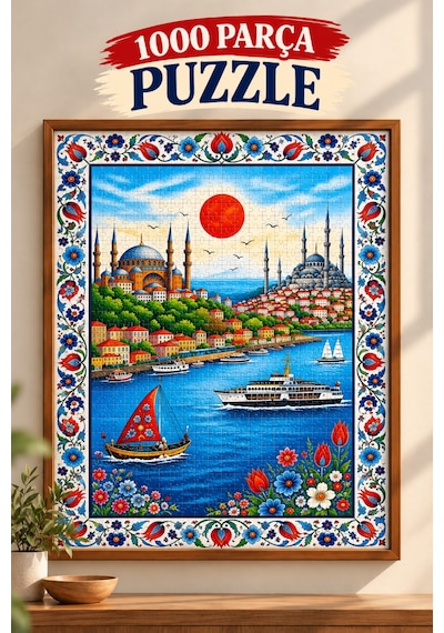 1000 Parça İstanbul Boğazı Puzzle 48 X 68 Cm Yüksek Baskı Kaliteli Eğlenceli Puzzle