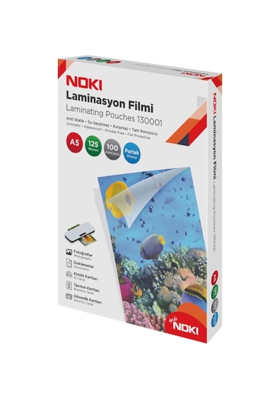 Noki Laminasyon Filmi Parlak 125 Micron A5 100 Lü