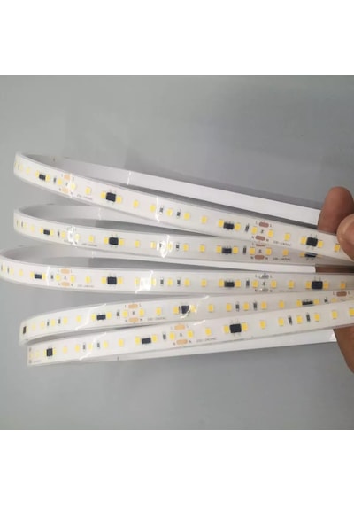 220 Volt Dim Edilebilir 10 CM Kesilebilir M/120 Led Amber Sarı 5M İP65 Şerit Led