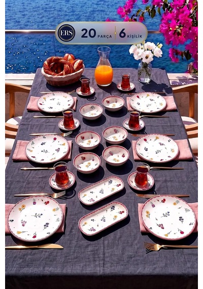 Flora 20 Parça 6 Kişilik Kahvaltı Takımı Diğer