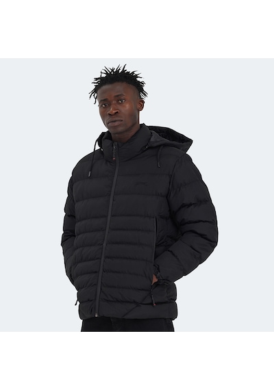Slazenger HADI IN Erkek Kapüşonlu Şişme Siyah Mont & Kaban